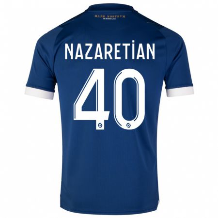 Kandiny Kinder Manuel Nazaretian #40 Dunkelblau Auswärtstrikot Trikot 2023/24 T-Shirt