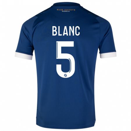 Kandiny Kinder Amandine Blanc #5 Dunkelblau Auswärtstrikot Trikot 2023/24 T-Shirt