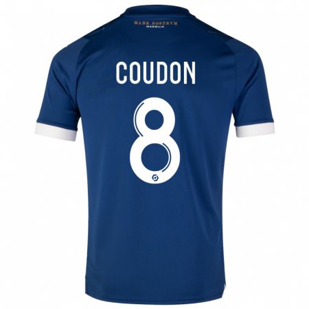 Kandiny Kinder Marine Coudon #8 Dunkelblau Auswärtstrikot Trikot 2023/24 T-Shirt