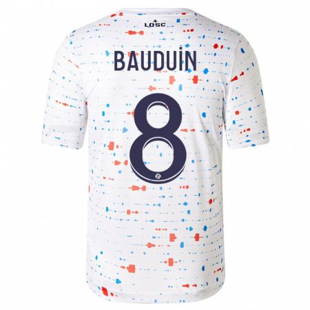 Kandiny Kinder Justine Bauduin #8 Weiß Auswärtstrikot Trikot 2023/24 T-Shirt