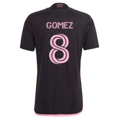 Kandiny Kinder Diego Gómez #8 Schwarz Auswärtstrikot Trikot 2023/24 T-Shirt