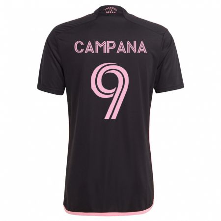 Kandiny Kinder Leonardo Campana #9 Schwarz Auswärtstrikot Trikot 2023/24 T-Shirt