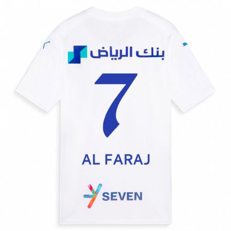 Kandiny Kinder Salman Al-Faraj #7 Weiß Auswärtstrikot Trikot 2023/24 T-Shirt