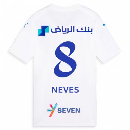 Kandiny Kinder Rúben Neves #8 Weiß Auswärtstrikot Trikot 2023/24 T-Shirt