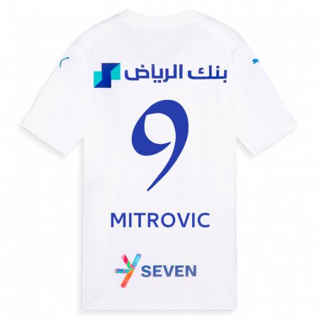 Kandiny Kinder Aleksandar Mitrovic #9 Weiß Auswärtstrikot Trikot 2023/24 T-Shirt