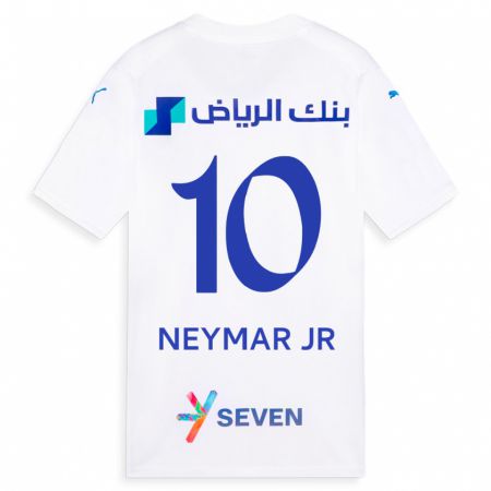 Kandiny Kinder Neymar #10 Weiß Auswärtstrikot Trikot 2023/24 T-Shirt