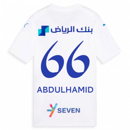 Kandiny Kinder Saud Abdulhamid #66 Weiß Auswärtstrikot Trikot 2023/24 T-Shirt