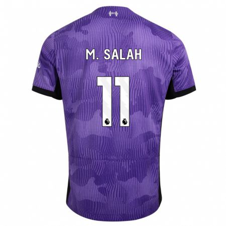 Kandiny Kinder Mohamed Salah #11 Lila Ausweichtrikot Trikot 2023/24 T-Shirt