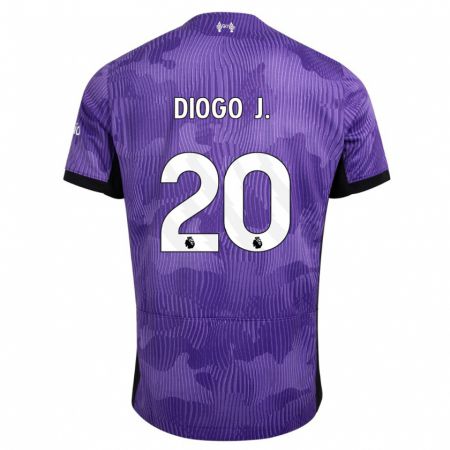 Kandiny Kinder Diogo Jota #20 Lila Ausweichtrikot Trikot 2023/24 T-Shirt