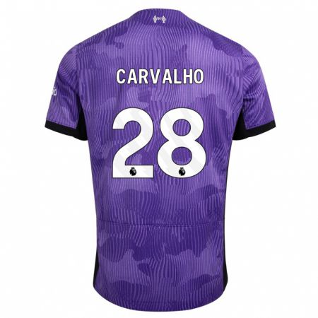Kandiny Kinder Fabio Carvalho #28 Lila Ausweichtrikot Trikot 2023/24 T-Shirt