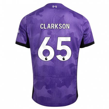 Kandiny Kinder Leighton Clarkson #65 Lila Ausweichtrikot Trikot 2023/24 T-Shirt
