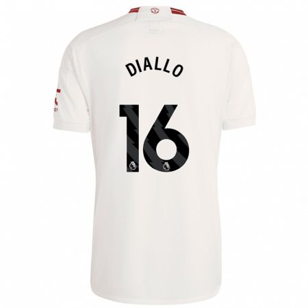 Kandiny Kinder Amad Diallo #16 Weiß Ausweichtrikot Trikot 2023/24 T-Shirt