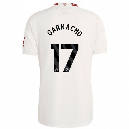 Kandiny Kinder Alejandro Garnacho #17 Weiß Ausweichtrikot Trikot 2023/24 T-Shirt