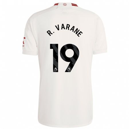 Kandiny Kinder Raphaël Varane #19 Weiß Ausweichtrikot Trikot 2023/24 T-Shirt