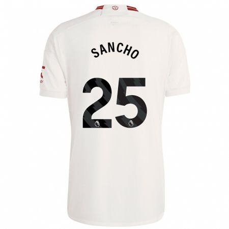 Kandiny Kinder Jadon Sancho #25 Weiß Ausweichtrikot Trikot 2023/24 T-Shirt
