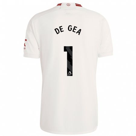 Kandiny Kinder David De Gea #1 Weiß Ausweichtrikot Trikot 2023/24 T-Shirt