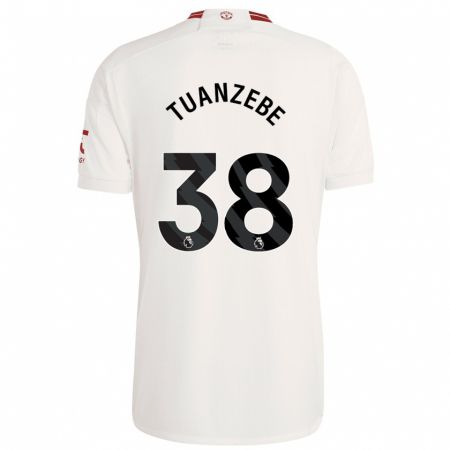 Kandiny Kinder Axel Tuanzebe #38 Weiß Ausweichtrikot Trikot 2023/24 T-Shirt