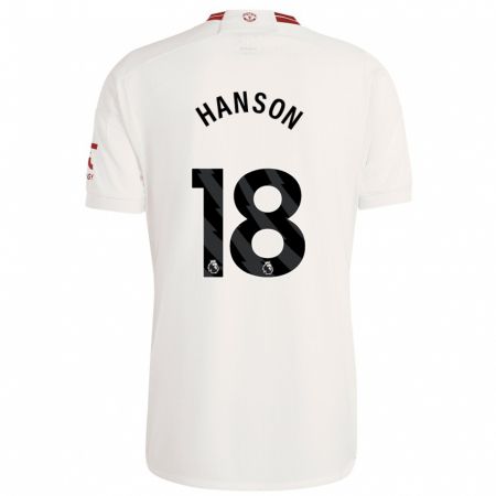 Kandiny Kinder Kirsty Hanson #18 Weiß Ausweichtrikot Trikot 2023/24 T-Shirt