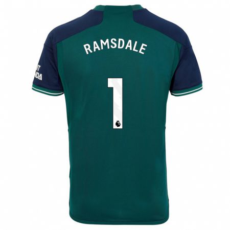 Kandiny Kinder Aaron Ramsdale #1 Grün Ausweichtrikot Trikot 2023/24 T-Shirt