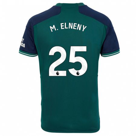Kandiny Kinder Mohamed Elneny #25 Grün Ausweichtrikot Trikot 2023/24 T-Shirt