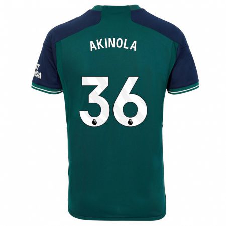 Kandiny Kinder Tim Akinola #36 Grün Ausweichtrikot Trikot 2023/24 T-Shirt