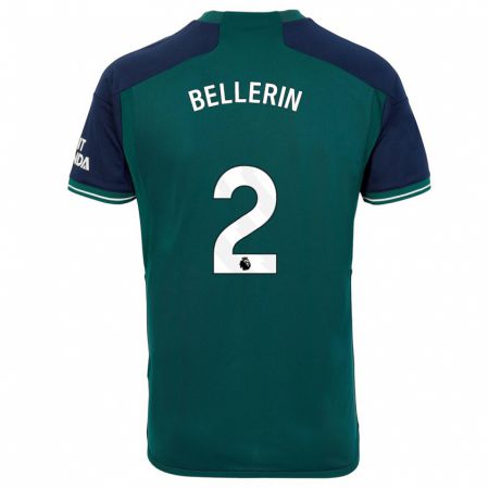 Kandiny Kinder Hector Bellerin #2 Grün Ausweichtrikot Trikot 2023/24 T-Shirt