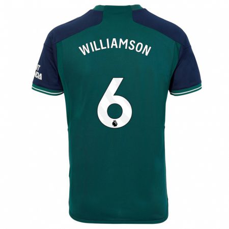 Kandiny Kinder Leah Williamson #6 Grün Ausweichtrikot Trikot 2023/24 T-Shirt