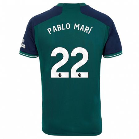 Kandiny Kinder Pablo Mari #22 Grün Ausweichtrikot Trikot 2023/24 T-Shirt