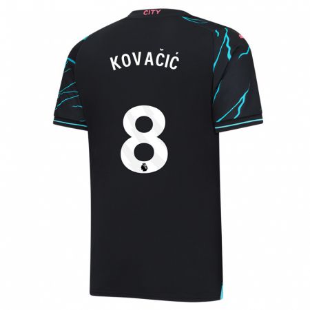 Kandiny Kinder Mateo Kovacic #8 Dunkelblau Ausweichtrikot Trikot 2023/24 T-Shirt