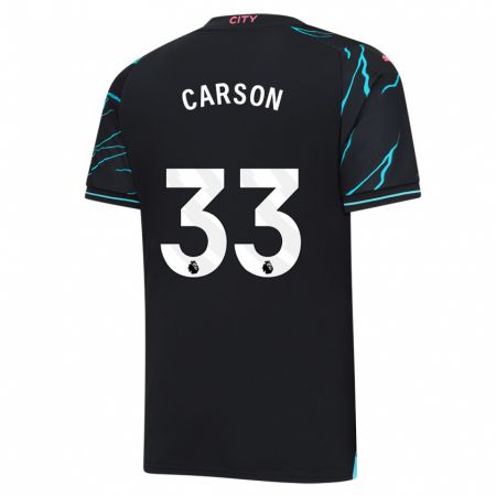 Kandiny Kinder Scott Carson #33 Dunkelblau Ausweichtrikot Trikot 2023/24 T-Shirt