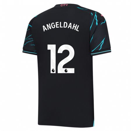 Kandiny Kinder Filippa Angeldahl #12 Dunkelblau Ausweichtrikot Trikot 2023/24 T-Shirt