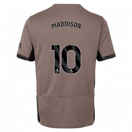 Kandiny Kinder James Maddison #10 Dunkelbeige Ausweichtrikot Trikot 2023/24 T-Shirt