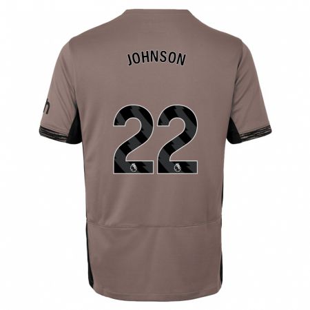 Kandiny Kinder Brennan Johnson #22 Dunkelbeige Ausweichtrikot Trikot 2023/24 T-Shirt