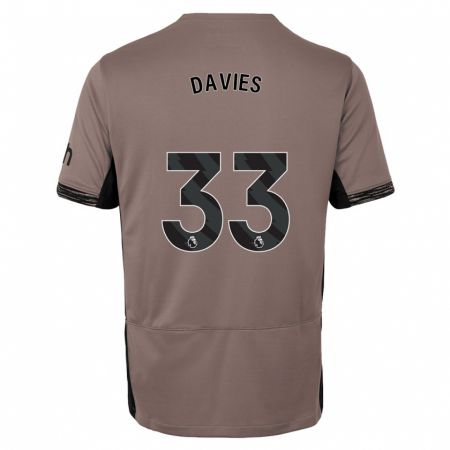 Kandiny Kinder Ben Davies #33 Dunkelbeige Ausweichtrikot Trikot 2023/24 T-Shirt