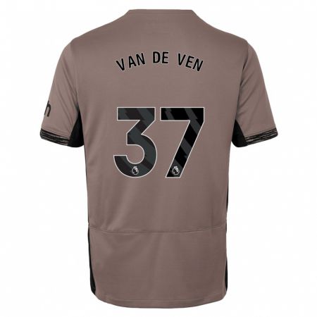 Kandiny Kinder Micky Van De Ven #37 Dunkelbeige Ausweichtrikot Trikot 2023/24 T-Shirt