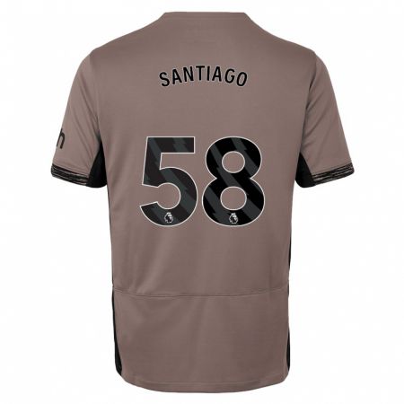 Kandiny Kinder Yago Santiago #58 Dunkelbeige Ausweichtrikot Trikot 2023/24 T-Shirt