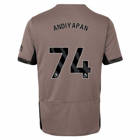 Kandiny Kinder William Andiyapan #74 Dunkelbeige Ausweichtrikot Trikot 2023/24 T-Shirt
