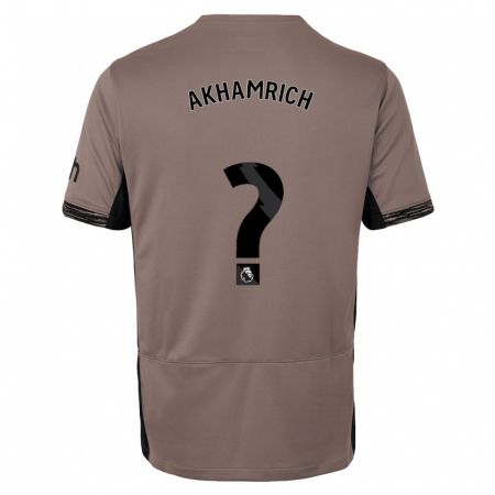 Kandiny Kinder Yusuf Akhamrich #0 Dunkelbeige Ausweichtrikot Trikot 2023/24 T-Shirt
