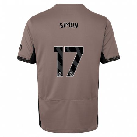 Kandiny Kinder Kyah Simon #17 Dunkelbeige Ausweichtrikot Trikot 2023/24 T-Shirt