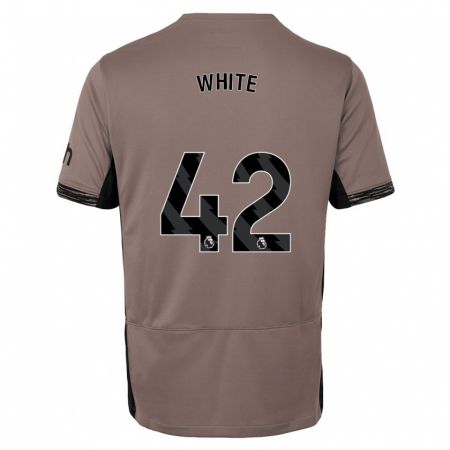 Kandiny Kinder Harvey White #42 Dunkelbeige Ausweichtrikot Trikot 2023/24 T-Shirt