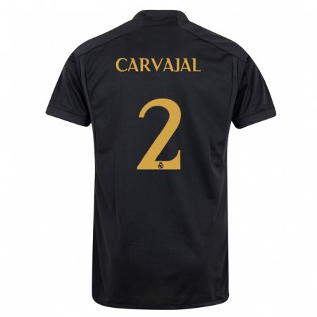 Kandiny Kinder Daniel Carvajal #2 Schwarz Ausweichtrikot Trikot 2023/24 T-Shirt