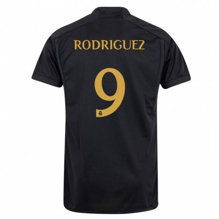 Kandiny Kinder Álvaro Rodríguez #9 Schwarz Ausweichtrikot Trikot 2023/24 T-Shirt