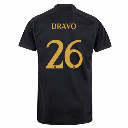 Kandiny Kinder Iker Bravo #26 Schwarz Ausweichtrikot Trikot 2023/24 T-Shirt