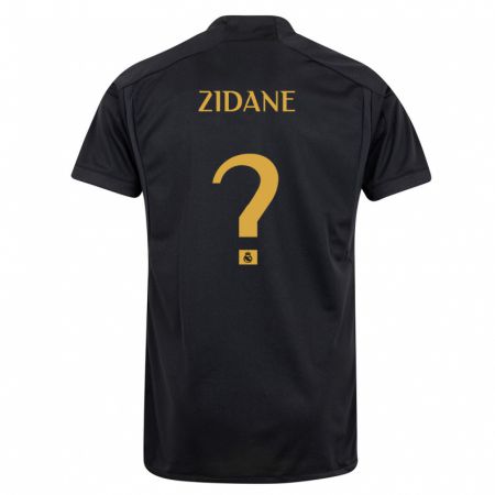 Kandiny Kinder Elyaz Zidane #0 Schwarz Ausweichtrikot Trikot 2023/24 T-Shirt