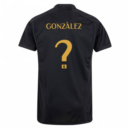 Kandiny Kinder Fran González #0 Schwarz Ausweichtrikot Trikot 2023/24 T-Shirt