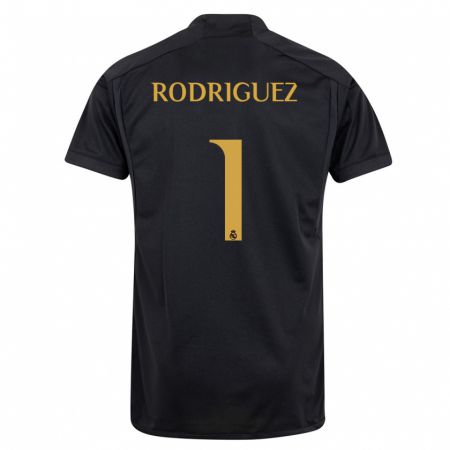 Kandiny Kinder Misa Rodriguez #1 Schwarz Ausweichtrikot Trikot 2023/24 T-Shirt