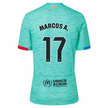 Kandiny Kinder Marcos Alonso #17 Helles Aqua Ausweichtrikot Trikot 2023/24 T-Shirt