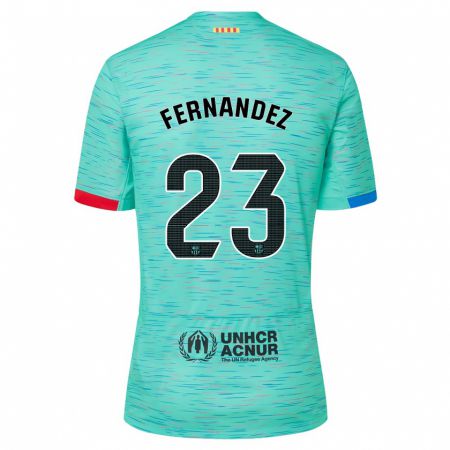 Kandiny Kinder Pelayo Fernández #23 Helles Aqua Ausweichtrikot Trikot 2023/24 T-Shirt