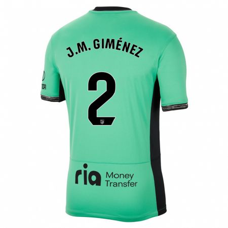 Kandiny Kinder José María Giménez #2 Frühlingsgrün Ausweichtrikot Trikot 2023/24 T-Shirt