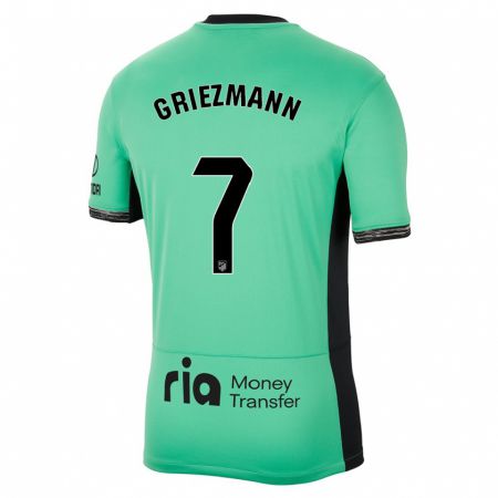 Kandiny Kinder Antoine Griezmann #7 Frühlingsgrün Ausweichtrikot Trikot 2023/24 T-Shirt